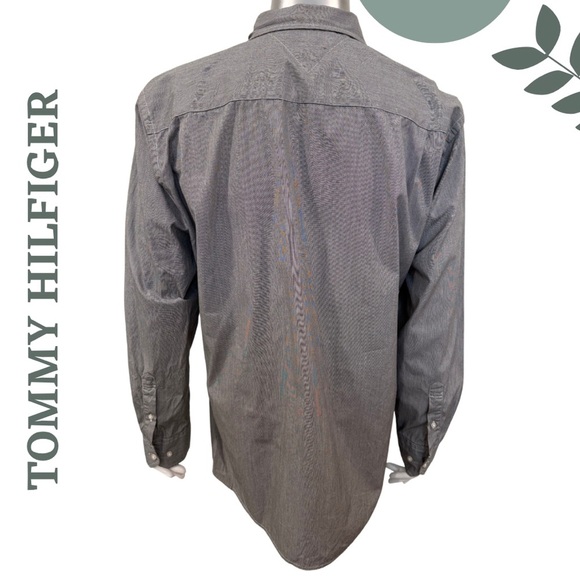 Tommy Hilfiger Grey Button-Up Long Sleeve Shirt 100% Cotton Men’s XL - Picture 4 of 6